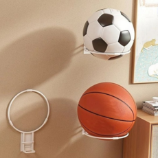 벽걸이 공보관 벽면 거치대 선반 배구공 공수납 수납 정리대 축구공 보관함 부착공 원형공 무타공 받침대, 화이트