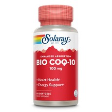 Solaray Bio輔酶Q10軟膠囊 100mg, 60顆, 1個