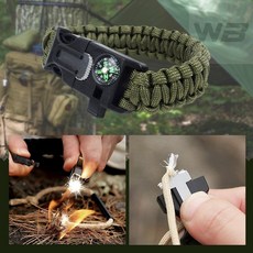 두론샵 캠핑용 멀티 다기능 팔찌 등산용 다용도 5IN1 기능성 위급상황, 국방색, 1개