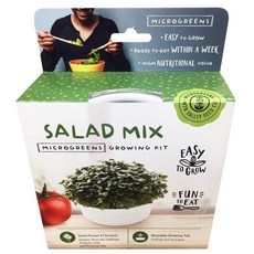 미니 마이크로그린 재배 키트 - 실내에서 나만의 유기농 미식 Mini Microgreens Growing Kit - Salad Mix - Grow Your Own Organic G, 1개, 혼합