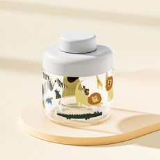 DFMEI 嬰兒奶粉盒便攜外出輔食分裝寶寶獨立分格米粉盒密封奶粉格分裝盒, 1個, 灰色單層裝:如圖, 1L