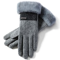 SMT 女款冬天滑雪保暖羊毛手套 防風防寒機車手套 觸控防滑騎車手套, 灰色