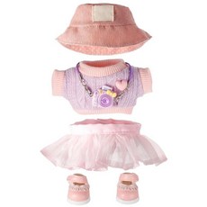 해외 Beofinest 17cm 인형용 옷 액세서리 인형 세트 패셔너블하고 귀엽고 우아한 매칭 스타일 액세서리용 모자 의류 6피스 없음 그린 미국매장정품+ 1729095, .0004.핑크.