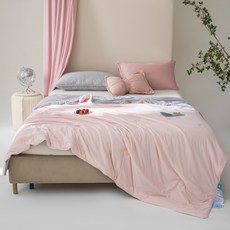 冰淇淋涼感纖維夏被 涼感絲 冰冰被 夏被 空調被 雙人加大, 嫩粉拚灰