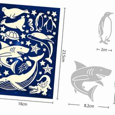 야광별 밤바다고래 야광스티커