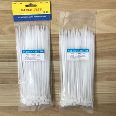 尼龍紮帶全尺寸黑白色100條自鎖式捆綁繩索束線帶, 如圖, 1個
