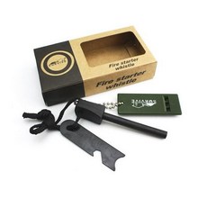 파이어스틱/파이어스틸 캠핑 등산 생존 서바이벌, 고급파이어스타터앤휘슬세트1개, 1개