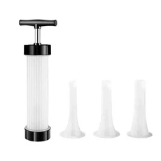 수동 소시지 스터퍼 T자형 손잡이와 3개의 노즐이 있는 제조기 주방용 필러 ​, 01 Full Set