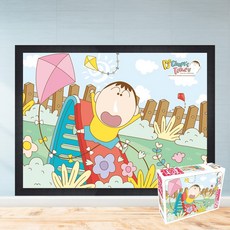 모두의취미 짱구 보짱 날아올라 150피스 일본캐릭터 직소퍼즐, 1개, 액자세트(우드블랙)