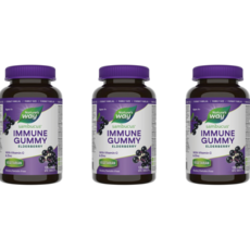 Nature's Way 삼부커스 엘더베리 면역력 강화 구미 비타민C 아연 함유 건강보조제 캐나다 코스트코 대용량, 3개, 120정