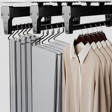 일상발견 인출식행거 자취방좁은옷장공간확보 옷장정리대 튼튼한철제프레임무게지지 당겨서꺼내는편리한레일방식, 화이트