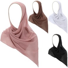 Cutecrop 여성용 무슬림 히잡 스카프 4개 라인스톤 부드러운 시폰 롱 스카프 숄 패션 무슬림 히잡 헤드 랩 스카프