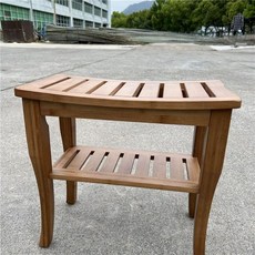 미끄럼방지 욕실 의자 고급 히노끼 샤워 반신욕 체어, 호두색 소형 48x25x43cm