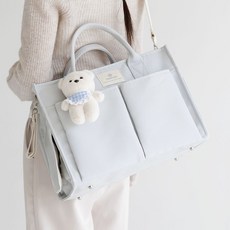 와이엠마마 가벼운 방수 기저귀가방 이너백 물티슈포켓 멀티빅윰백 심플, 소라