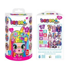 Decora Girlz 12.7cm(5인치) 미스터리 수집용 인형 8가지 서프라이즈 재미있는 패션 및 스티커 수집할 수 있는 9개 누가 얻을 있을까요 237172, 5인치