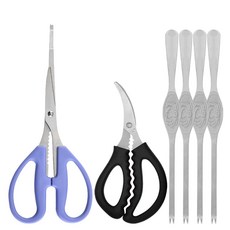 게가위 1개 + 새우가위 1개 + 게포크 4개, 선택3)게가위C타입-블루,새우가위A타압-블랙, 1세트