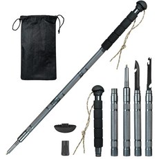 트레킹 폴 다기능 알루미늄 워킹 스틱 야외 캠핑을위한 초경량 접이식 하이킹 스틱 조정 가능한 하이킹 폴, 1개