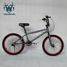 묘기 자전거 BMX 입문용 경량 스트리트 스턴트 바이크 액션 스포츠 퍼포먼스, R. 회색/빨간색, 1개