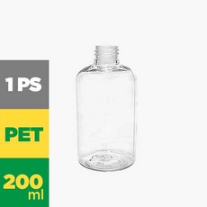 DTB200투명 검정캡 200ml 낱개 음료병 더치커피병 주스병 페트병