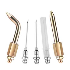 Goktvai 그리스 건 니들 팁 어댑터 키트 5개 스트레이트 및 벤드 노즐 1개 바늘 2개 그리스 건 니들 커플러 1개 작고 좁은 공간과 깊은 구멍에 맞는 커버 액세서, Goktvai 그리스 건 니들 팁 어댑터 키트 5개,