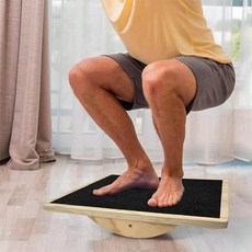 홈트레이닝 우드 밸런스보드 균형감각 자세교정 복부 등 힙 코어 근육강화 스트레칭 체력강화 재활운동, 블랙