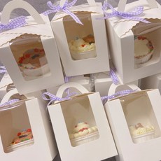 머핀 포장박스 디저트 답례품 투명창 선물상자 1구 구디백 선물포장, 10개, [블랙]1구-포장상자 -9.2x9.2x11cm