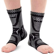 여성 남성용 INDEMAX 슬리브 지지 구리 압박 발목 보호대 스포츠 아킬레스건염 주입, CopperSilver Black, XLarge