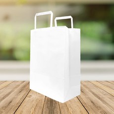 백색 종이쇼핑백 화이트 무지 종이가방 답례품 선물포장 행사용 고급 매트지 140g 두꺼운 튼튼한 쇼핑백 100매
