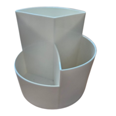 창신리빙 360도 회전형 3단 연필꽂이, 화이트, 1개