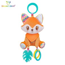 Weaner's World 嬰兒安撫掛件玩具, 1個, 炫彩坐姿围巾狐狸车挂