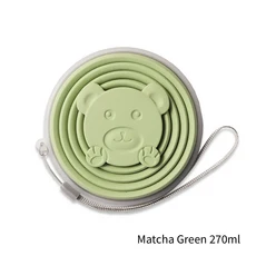180/270ML 실리콘 접이식 여행 컵 뚜껑이있는 재사용 가능 및 휴대용 마시는 야외 하이킹 커피 핸드, 08 Matcha Green 270ml, Green