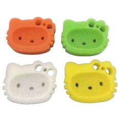 이호무 헬로키티 물빠짐 스펀지 비누받침 수세미, 4개