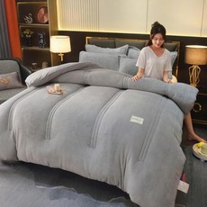 양면 밀크 울 양털 따뜻하고 겨울 퀼트 용수철 코어 가을, B. Double Milk velvet