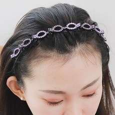 큐빅 집게머리띠 볼륨머리띠 벼머리 앞머리고정 얇은 큐빅머리띠 제니 화관머리띠