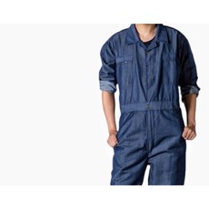 豐華圓華 全新TR連身工作服 牛仔色 時尚耐磨 多口袋設計, 1個