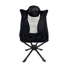 萩凹豆 360度旋轉月亮椅 高背款, 黑色, 1個