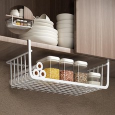 프롬단디 다용도 상부장 싱크대 식탁 언더선반 주방선반 상부장 걸이형 거치식 주방수납 언더 선반, 언더선반(블랙)