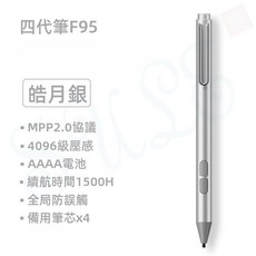 五代觸控筆 C581S MPP2.0協議 Type-C充電 4096級壓感 全局防誤觸, 第四代 Surface pen-銀色, 1個
