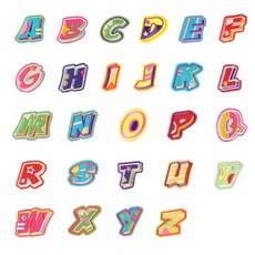 티큐 컬러 3D 알파벳 이니셜 열접착식 자수 스티커 와펜 패치 26종 세트 E417, 1세트, 혼합색상