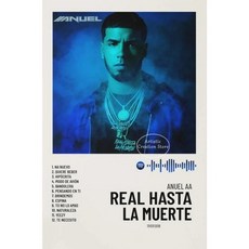 트랙 목록 Anuel AA Real Hasta La Muerte 음악 앨범 표지 포스터 인쇄 캔버스 회화 그림 벽 예술 침실 홈, 03 50x70cm no frame, 05 1