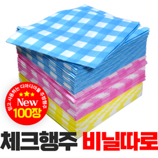 천연펄프 체크 행주 비닐 따로, 1박스, 100매