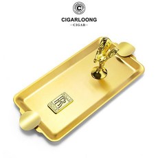 【崇德店】創意煙灰缸勞斯萊斯小金人煙托 奢華雪茄煙灰缸酒吧會所煙灰缸, 金色, 1個