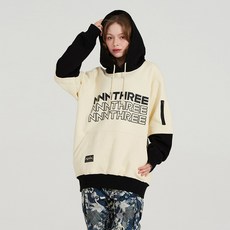2324 NNN - Skull Layered style - HOOD - 아이보리+블랙