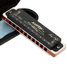 Easttop Diatonic Harmonica C 전문 악기 키 10 홀 블루 하프 입 블랙 ABS 빗 T008K, 1개