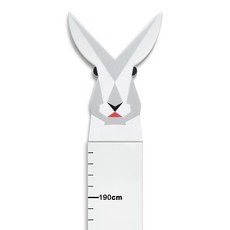 J 3D立體卡通身高尺貼畫, 白色卡通頭像,中