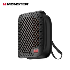 쿠쿠스토어 Monster M3 휴대 고 충실도 스피커 무선 스테레오베이스 음악 서브 우퍼 내장 마이크가있는 라, 02 Black