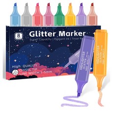 데스크랩 반짝반짝 글리터 형광펜, 1팩, 8색