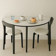 16피스 루나 반원 라운드 카페 식탁 테이블, 2인용, 화이트