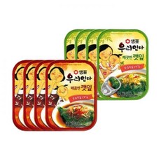 샘표 우리엄마 깻잎 통조림 70g 깨끗한맛 4개 + 매콤한맛 4개, 1개