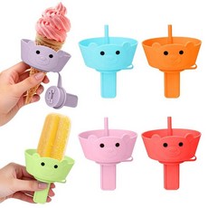 AIERSA 2-in-1 Silicone Popsicle & Ice Cream 크림 HOLDER 홀더s for Kids REUSABLE 재사용 홀더 Toddlers Catch, 6 Popsicle Holder